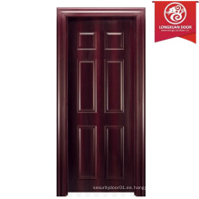 Puerta simple del diseño, puertas de encargo de la fábrica Puertas múltiples de la madera de la chapa